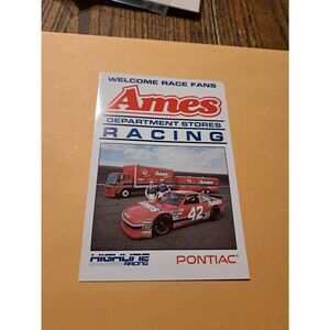 Vintage Kyle Petty Todd Bodine Ames 42 Pontiac Racing Postcard Dept Store NASCAR